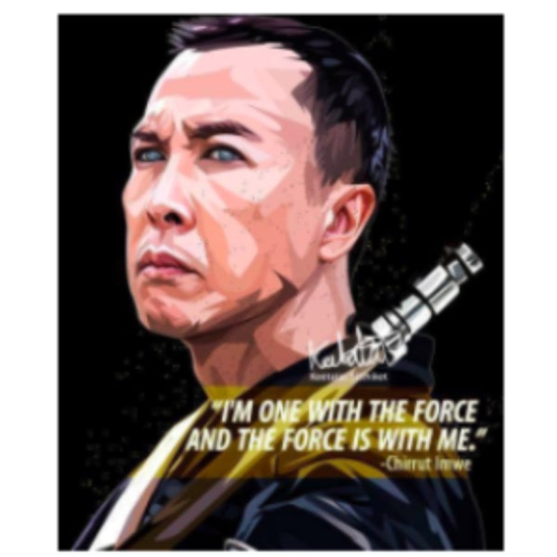 Pop Art Wall Decoration Drawing (Star Wars Chirrut Imwe – I’m One With The Force)