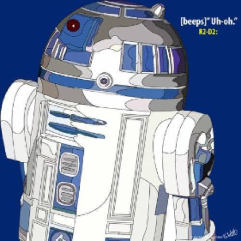 Pop Art Wall Decoration Drawing (Star Wars R2D2)