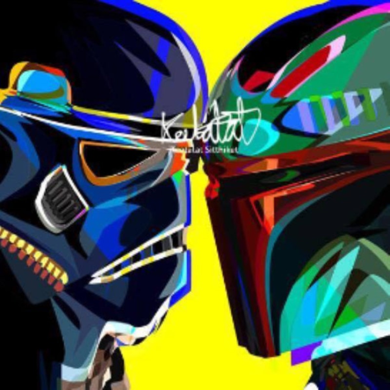 Pop Art Wall Decoration Drawing (Stormstrooper VS Boba Fett)