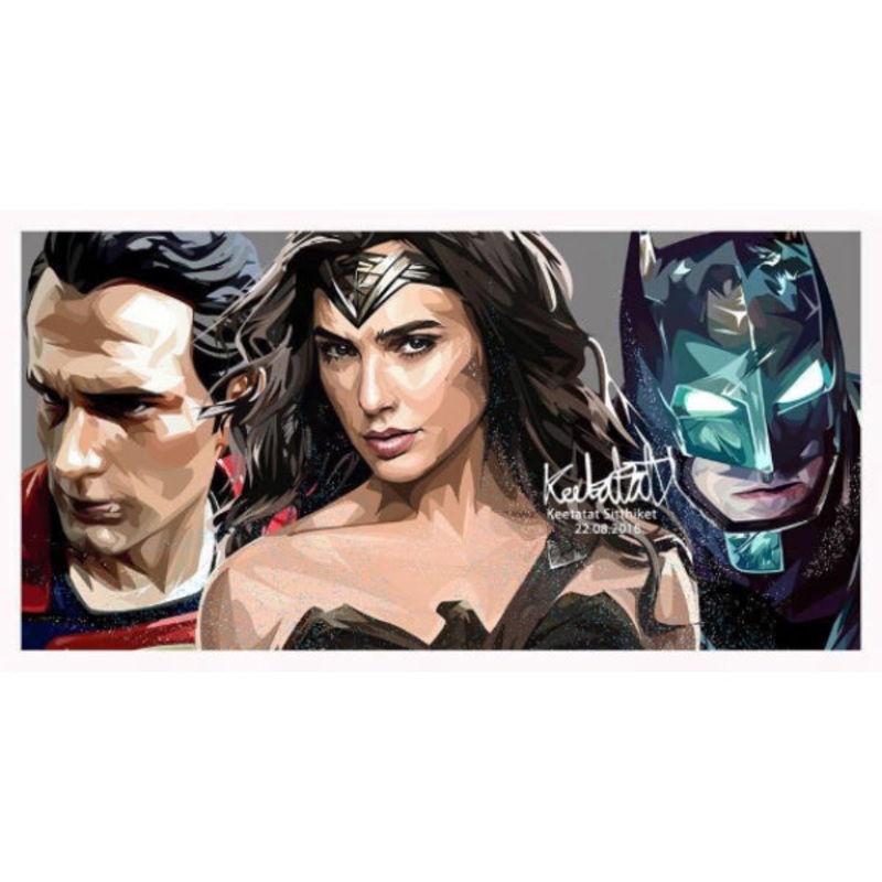 Pop Art Wall Decoration Drawing (Superman vs Wonder Woman vs Batman 2pcs Set)     DC