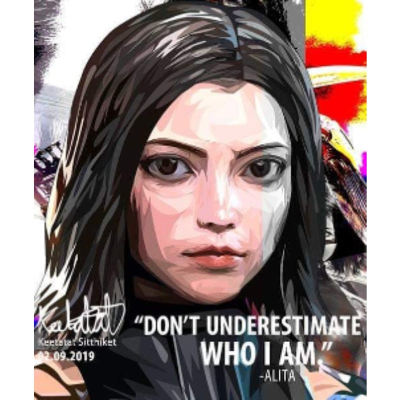 Pop Art Wall Decoration Drawing (Alita – Don’t underestimate who I am)
