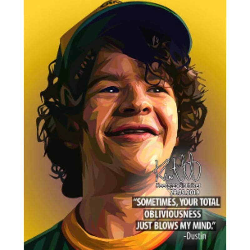 Pop Art Wall Decoration Drawing (Dustin – Sometimes your total obliviousness)  Stranger Things