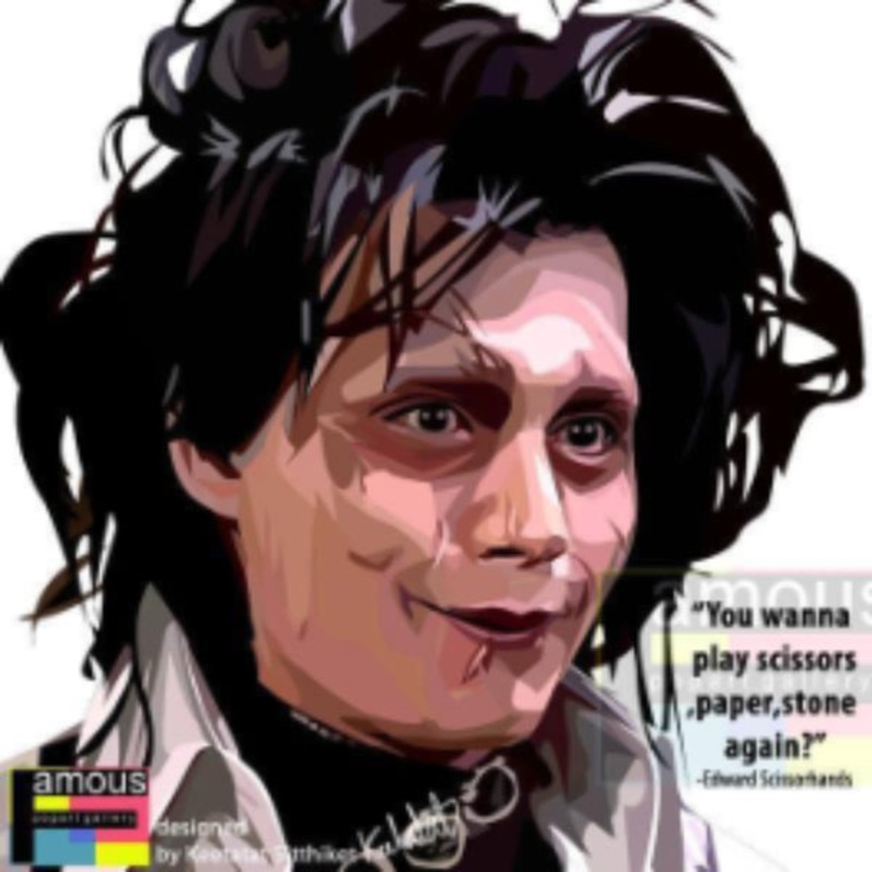 Pop Art Wall Decoration Drawing (Edward Scissorhands)