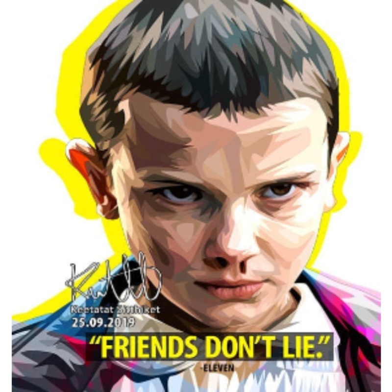 Pop Art Wall Decoration Drawing (Eleven – Friends don’t lie)  Stranger Things