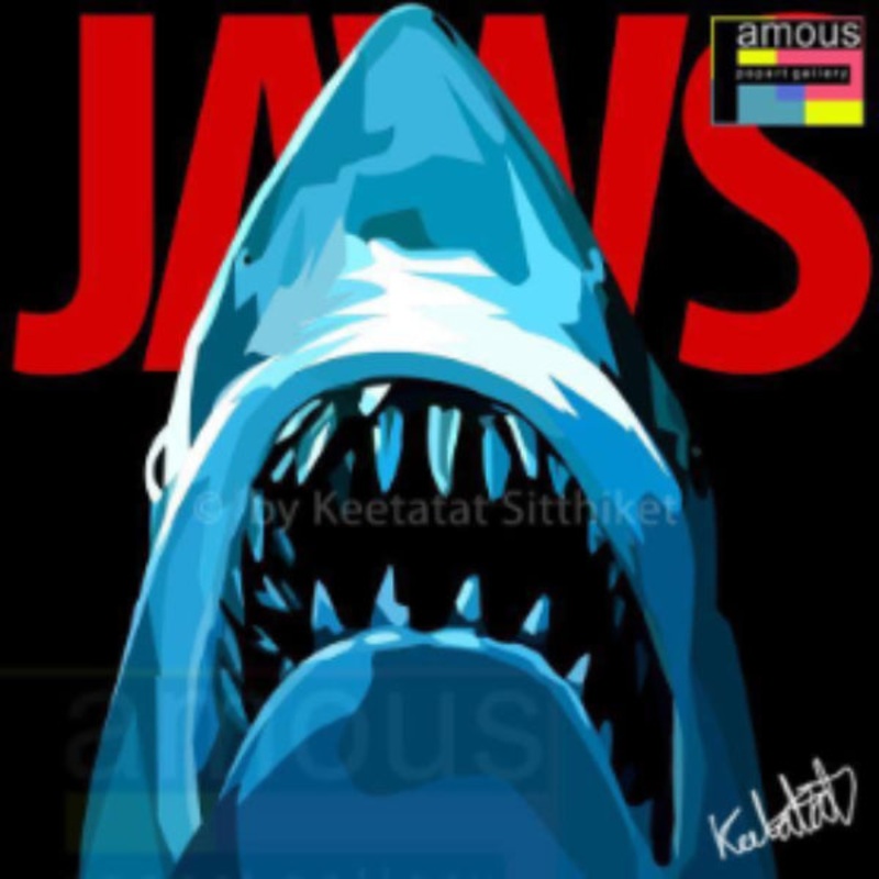 Pop Art Wall Decoration Drawing (Jaws)