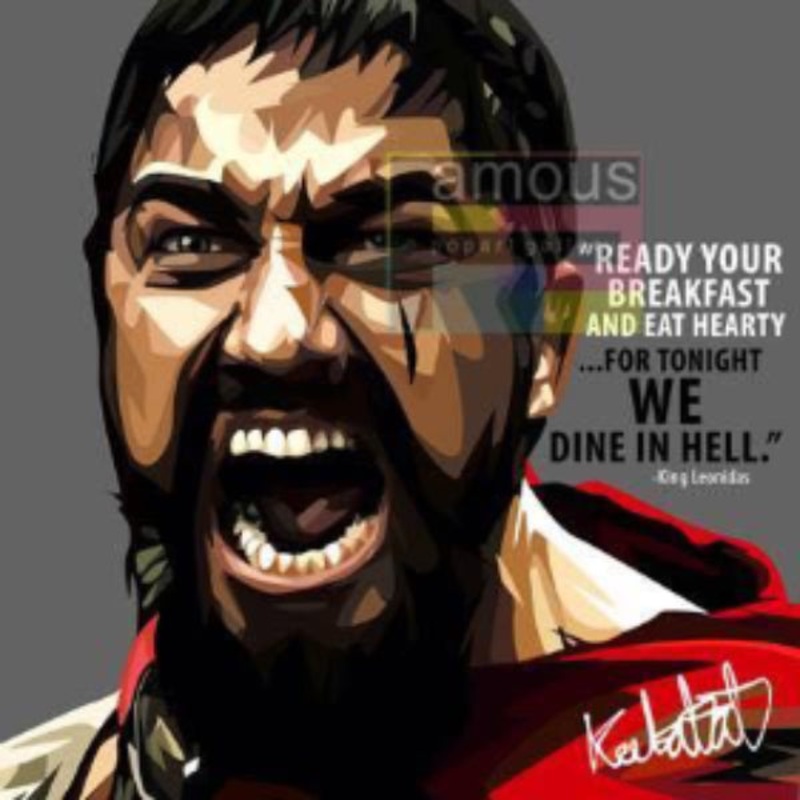 Pop Art Wall Decoration Drawing (King Leonidas) 300