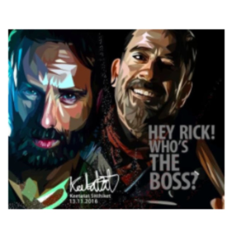 Pop Art Wall Decoration Drawing (Rick X Negan – Hey Rick!)