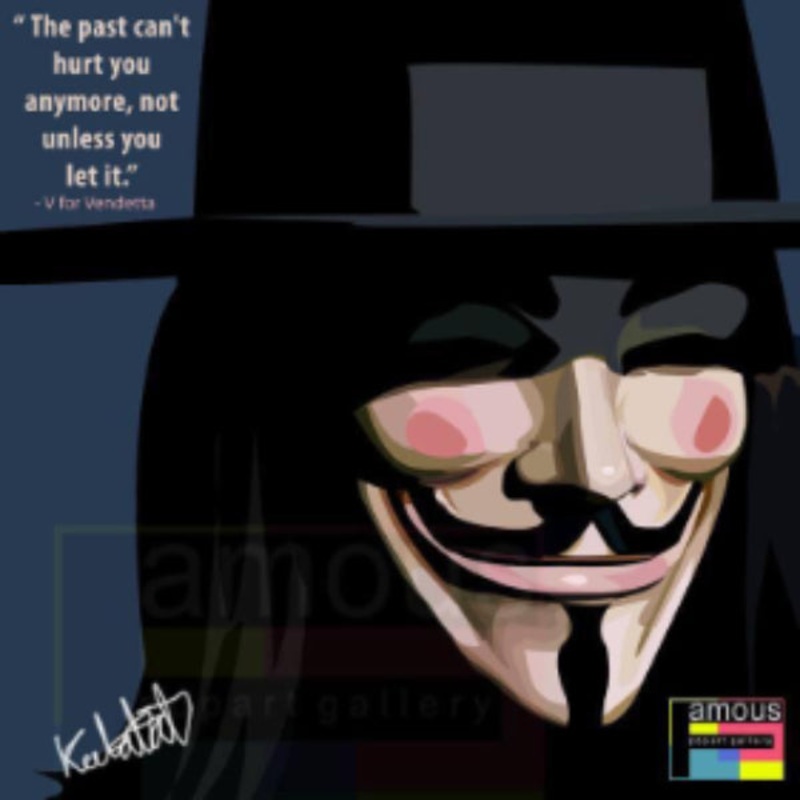 Pop Art Wall Decoration Drawing (V for Vendetta) V