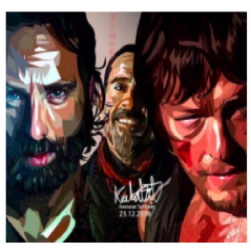 Pop Art Wall Decoration Drawing (Walking Dead – 3 Characters)