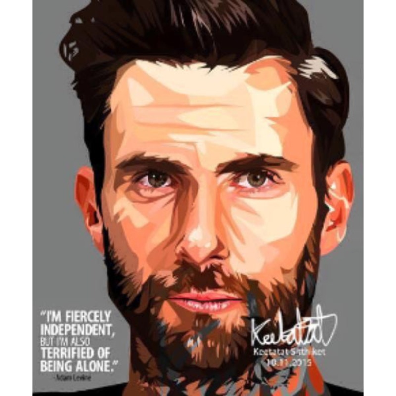 Pop Art Wall Decoration Drawing (Adam Levine I’m Fiercely Independent)