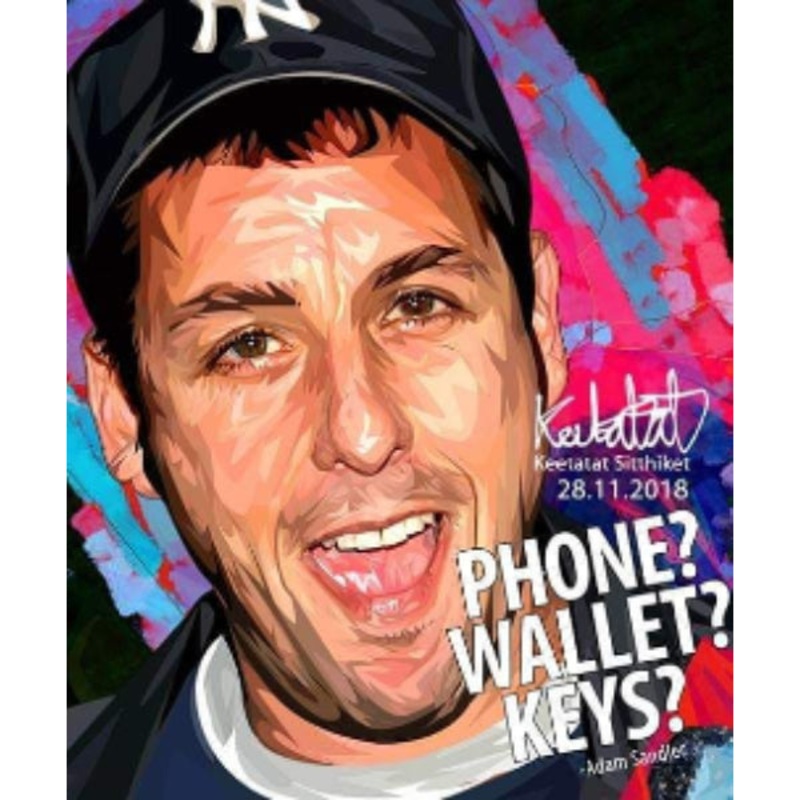 Pop Art Wall Decoration Drawing (Adam Sandler – Phone? Wallet? Key?)