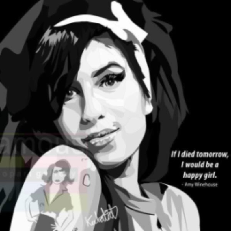 Pop Art Wall Decoration Drawing (Amy Winehouse)