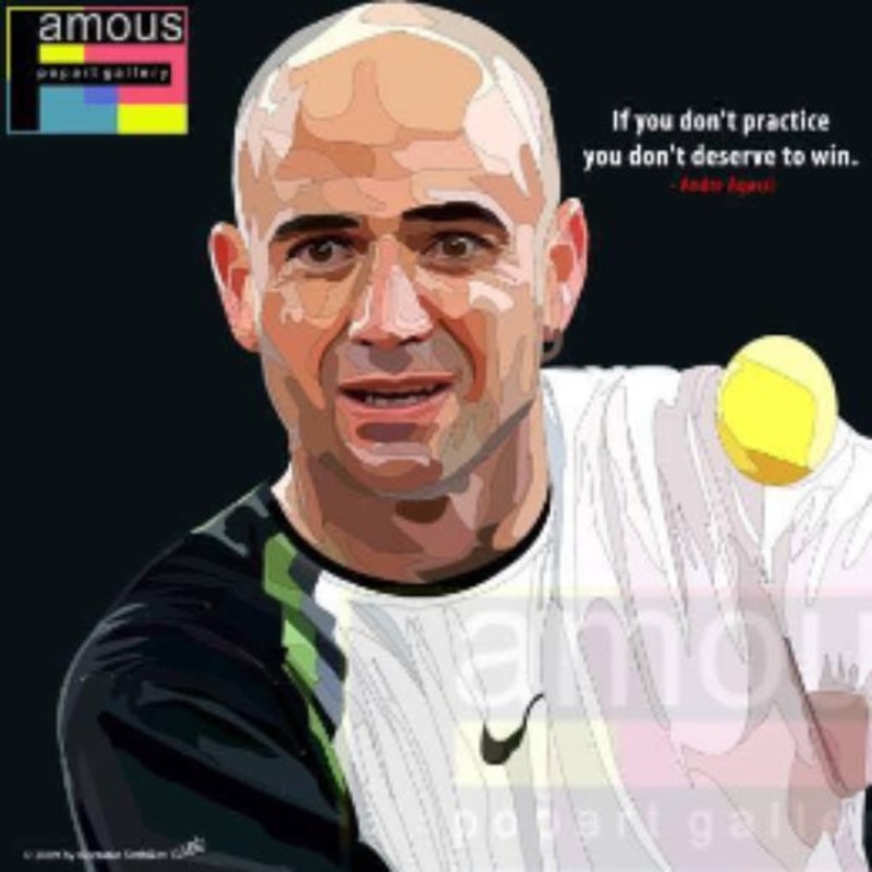 Pop Art Wall Decoration Drawing (Andre Agassi)