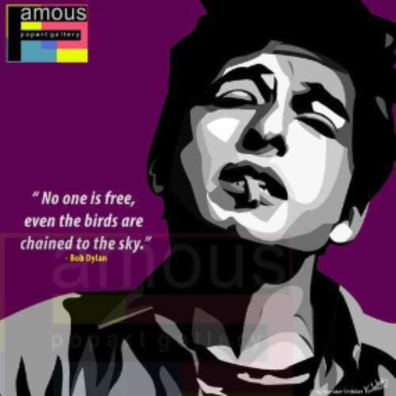 Pop Art Wall Decoration Drawing (Bob Dylan)