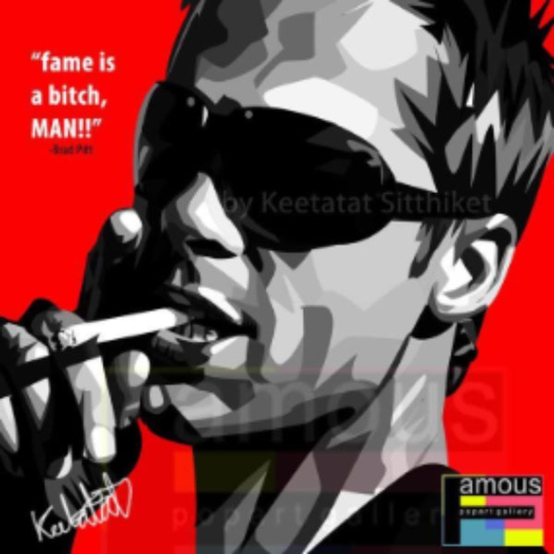 Pop Art Wall Decoration Drawing (Brad Pitt – Fame Is)