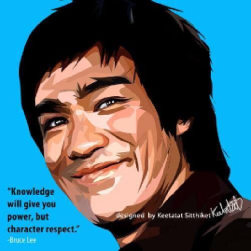 Pop Art Wall Decoration Drawing (Bruce Lee – Blue)