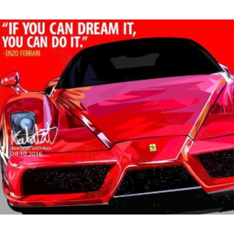Pop Art Wall Decoration Drawing (Car – Enzo Ferrari)