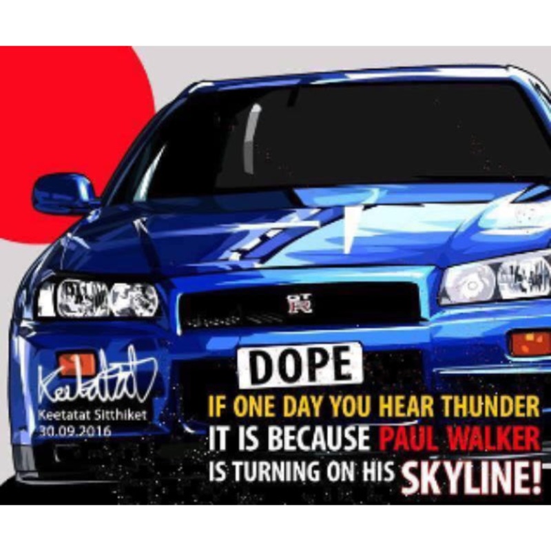 Pop Art Wall Decoration Drawing (Car – GTR R34)