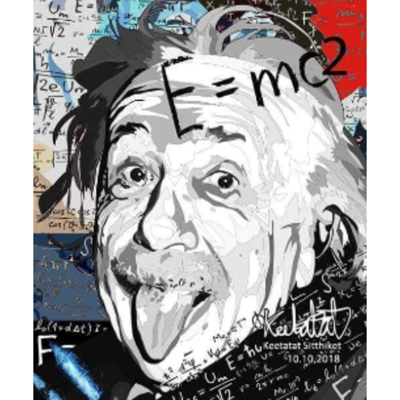 Pop Art Wall Decoration Drawing (Einstein – E=MC2)
