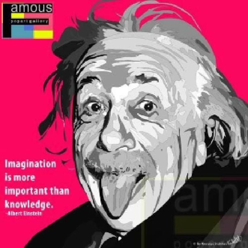 Pop Art Wall Decoration Drawing (Einstein pink)