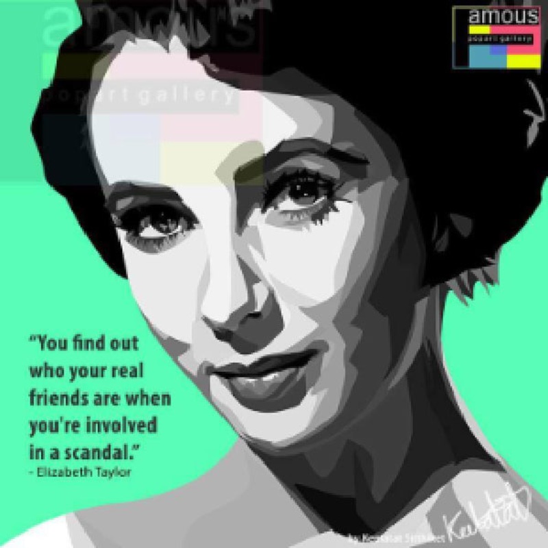 Pop Art Wall Decoration Drawing (Elizabeth Taylor)