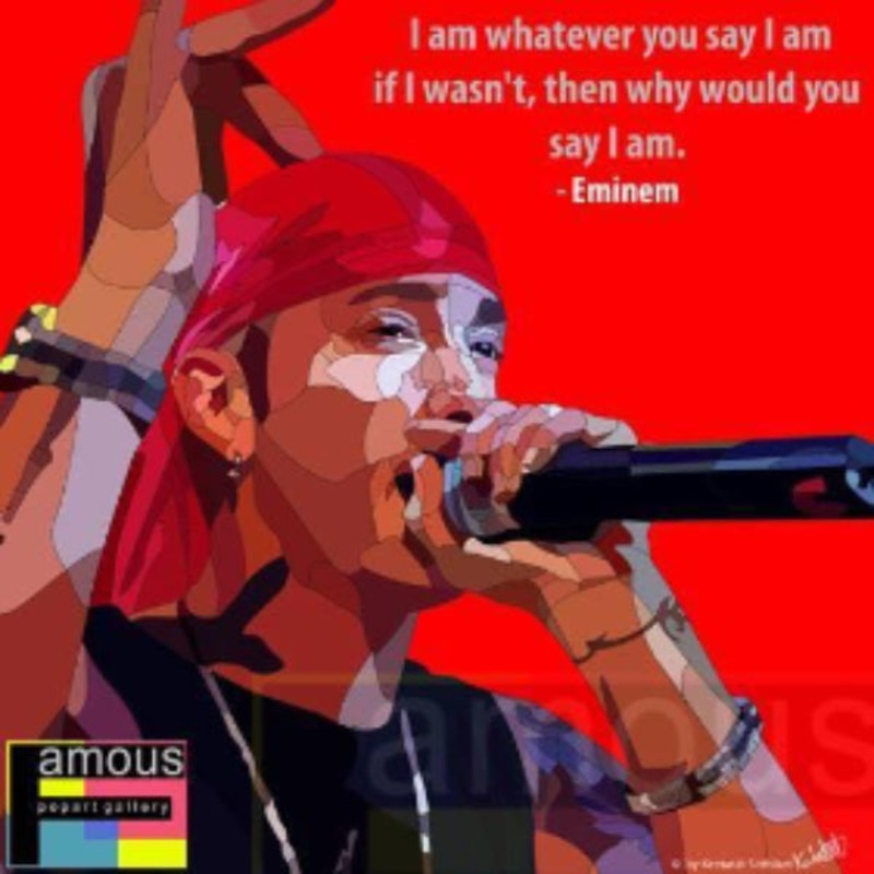 Pop Art Wall Decoration Drawing (Eminem – Red)