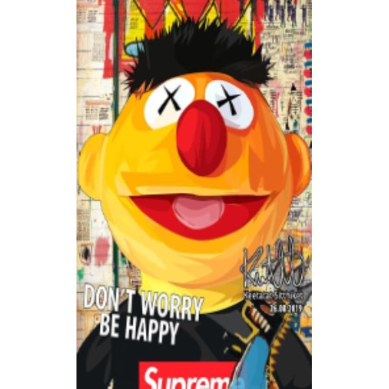 Pop Art Wall Decoration Drawing (Ernie – Don’t worry be happy)
