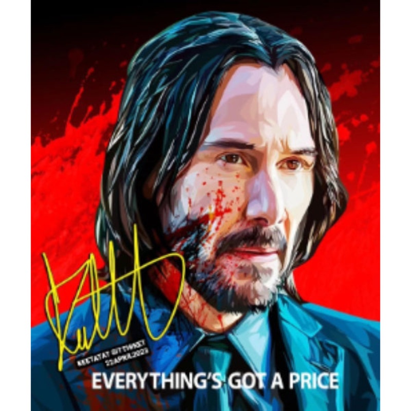 Pop Art Wall Decoration Drawing (John Wick – Everything’s got a price)