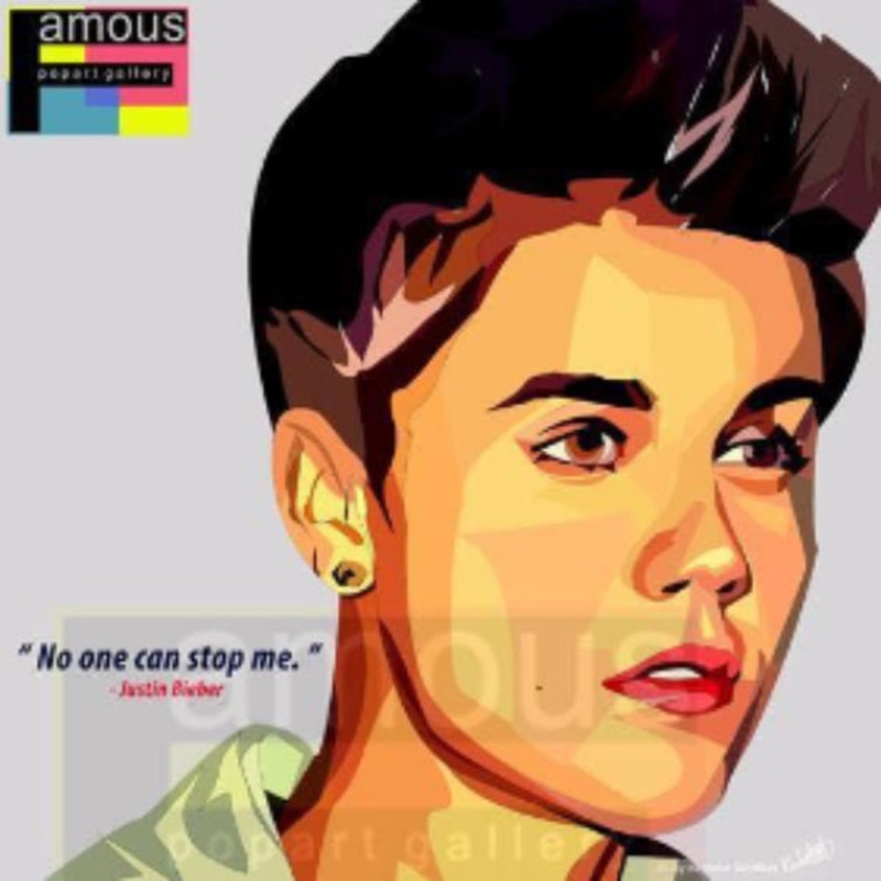 Pop Art Wall Decoration Drawing (Justin Bieber)