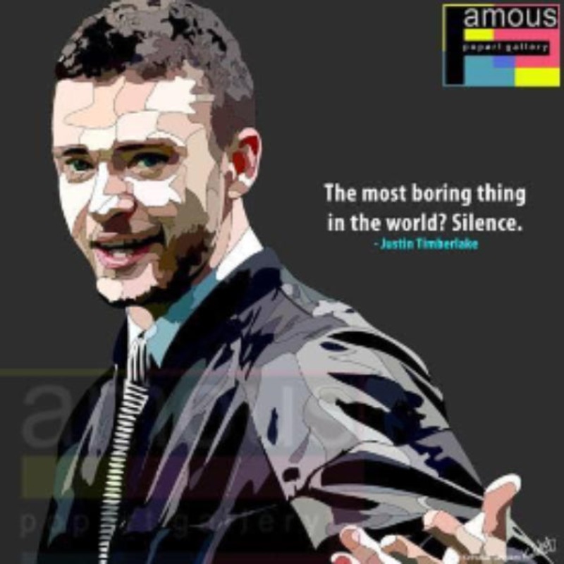 Pop Art Wall Decoration Drawing (Justin Timberlake – Black)