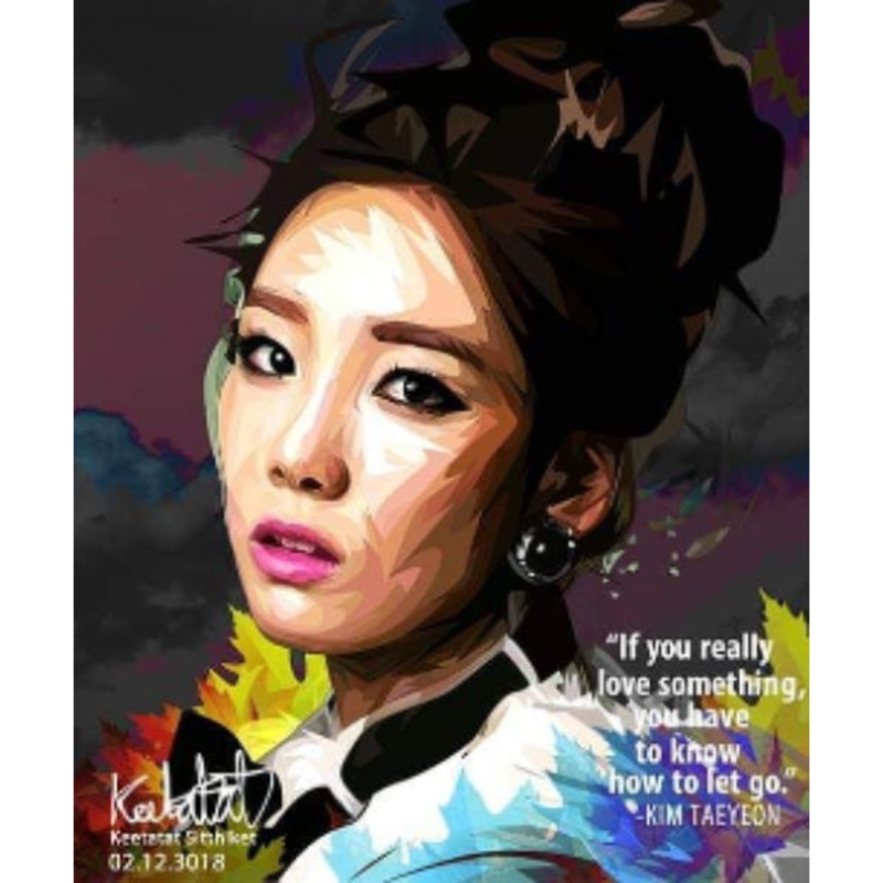 Pop Art Wall Decoration Drawing (Kim Taeyeon – If you really love something)