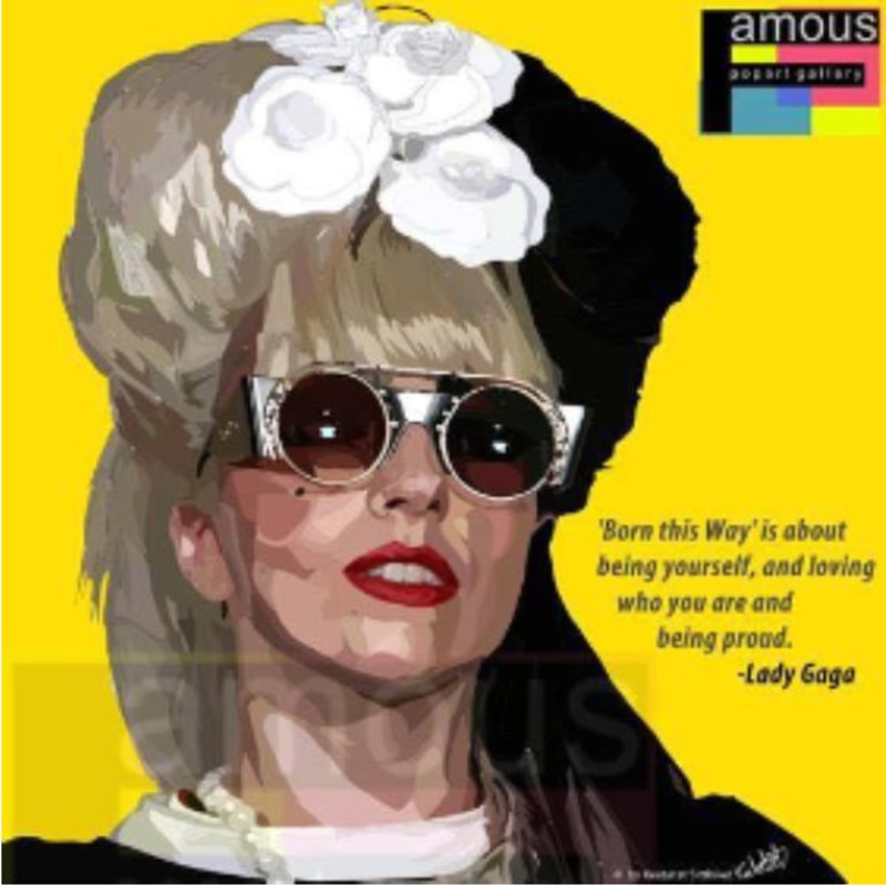 Pop Art Wall Decoration Drawing (Lady Gaga – Yellow)