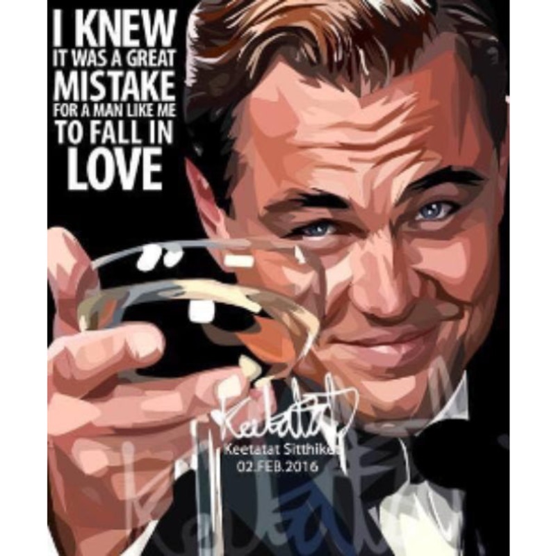 Pop Art Wall Decoration Drawing (Leonardo DiCaprio – I Knew It Was A Great Mistake)