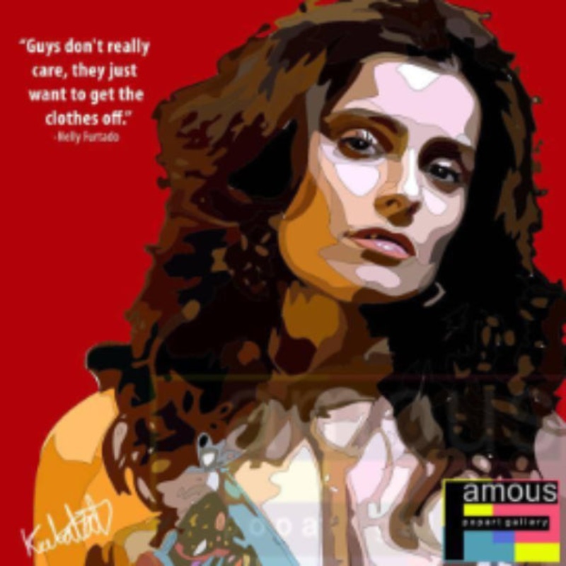 Pop Art Wall Decoration Drawing (Nelly Furtado)