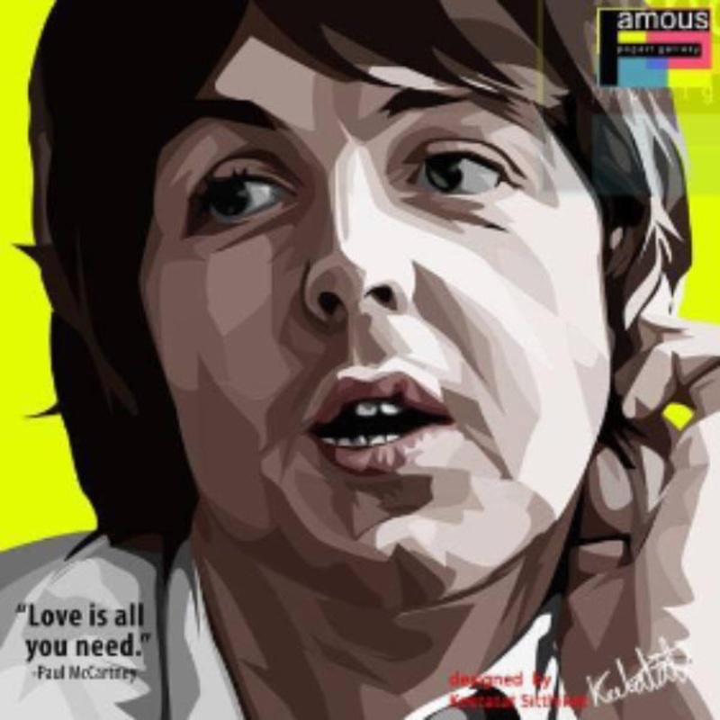 Pop Art Wall Decoration Drawing (Paul McCartney)  Beatles