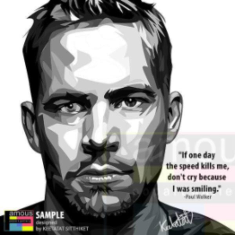 Pop Art Wall Decoration Drawing (Paul Walker)
