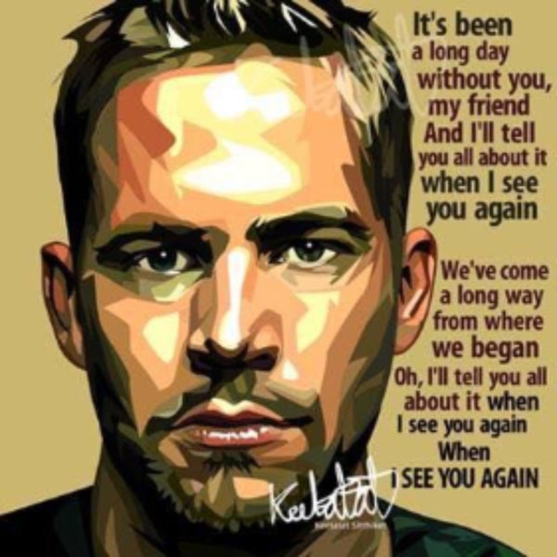 Pop Art Wall Decoration Drawing (Paul Walker See You Again)