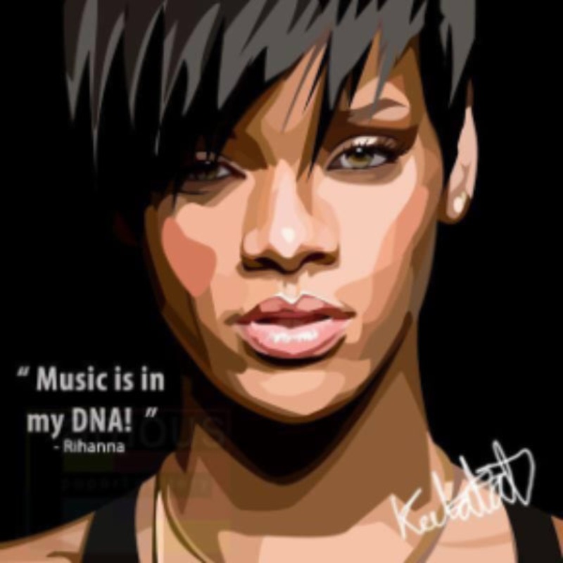 Pop Art Wall Decoration Drawing (Rihanna)