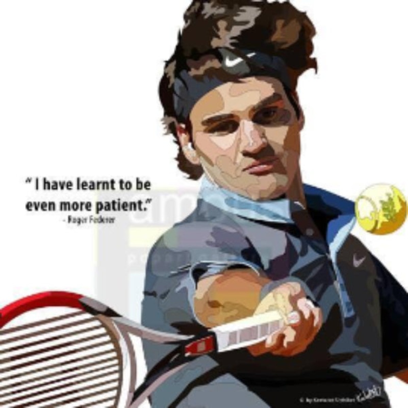 Pop Art Wall Decoration Drawing (Roger Federer)