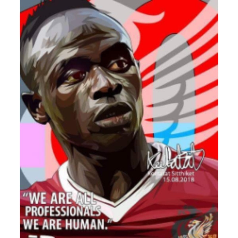 Pop Art Wall Decoration Drawing (Sadio Mane – We are all Professionals We are Human)