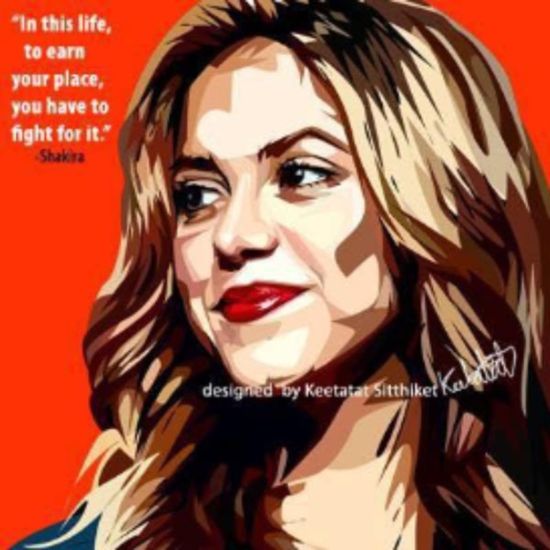 Pop Art Wall Decoration Drawing (Shakira)