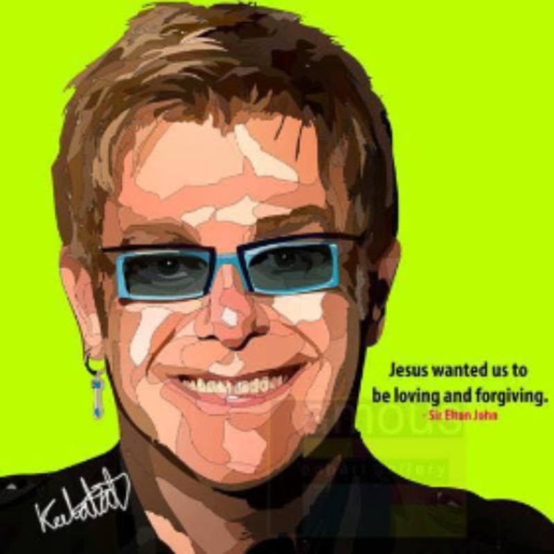 Pop Art Wall Decoration Drawing (Sir Elton John)
