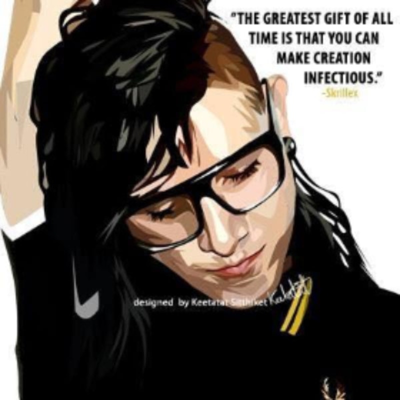 Pop Art Wall Decoration Drawing (Skrillex)