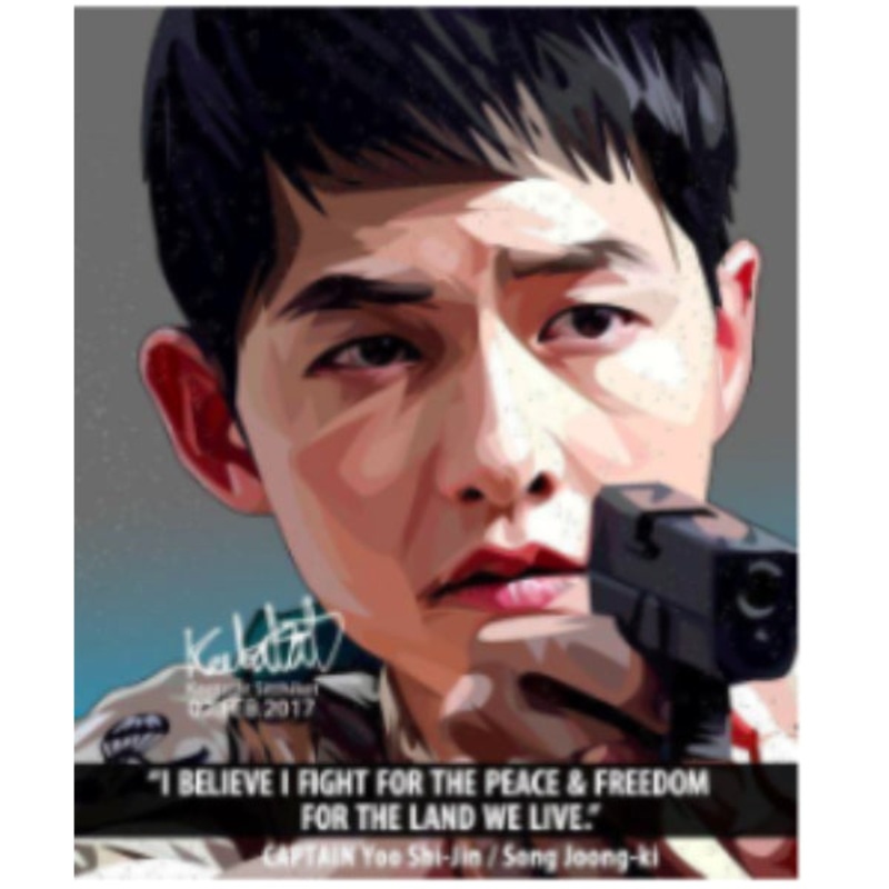 Pop Art Wall Decoration Drawing (Song Joong Ki – I Believe I Fight For The Peace)