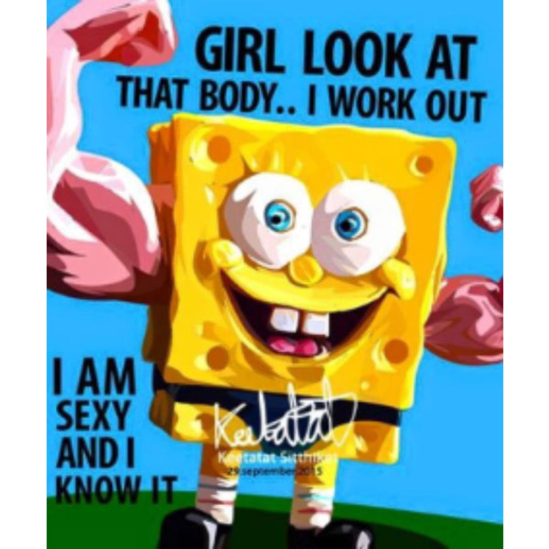 Pop Art Wall Decoration Drawing (Spongebob)