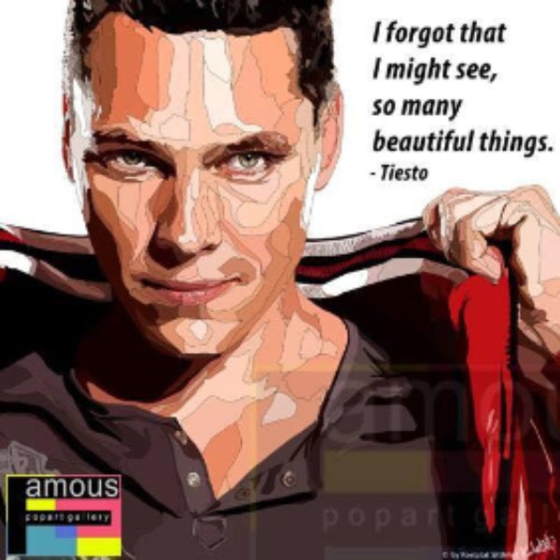 Pop Art Wall Decoration Drawing (Tiesto – White)