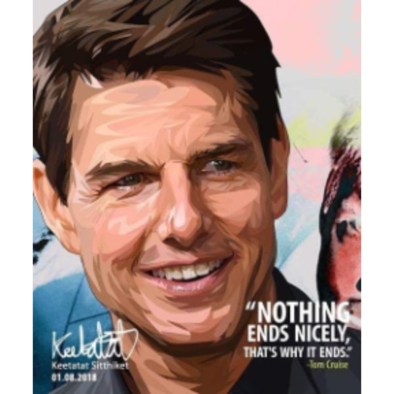 Pop Art Wall Decoration Drawing (Tom Cruise – Nothing Ends nicely)