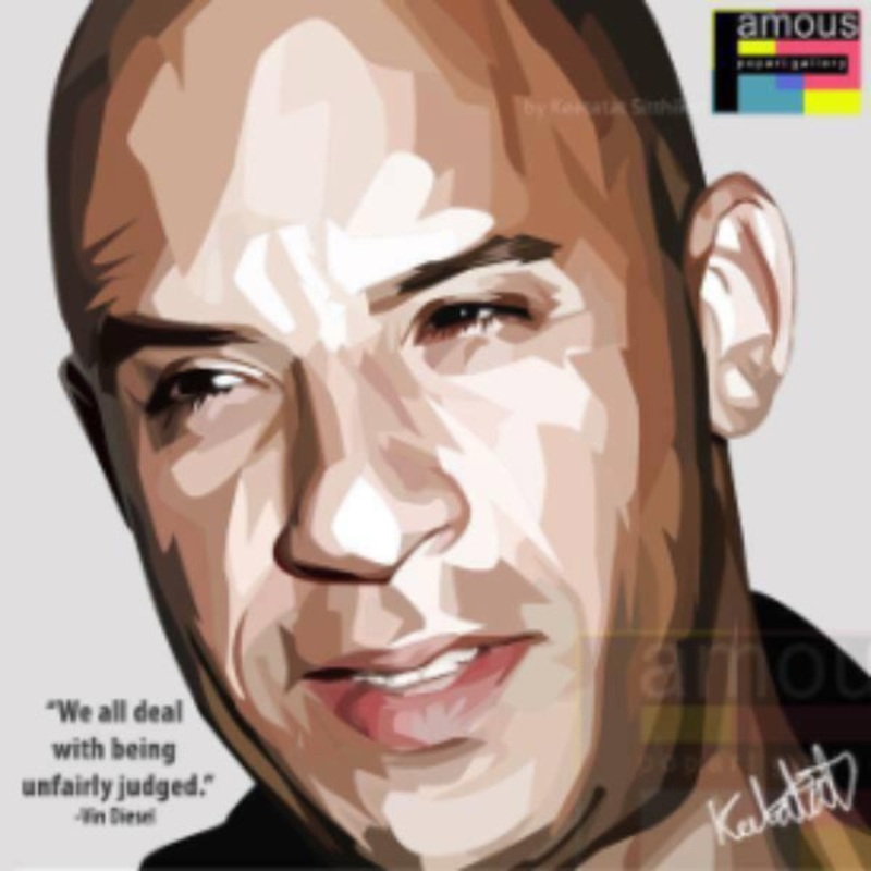 Pop Art Wall Decoration Drawing (Vin Diesel)
