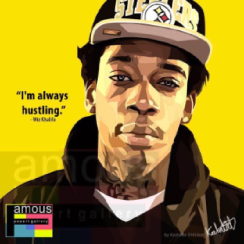 Pop Art Wall Decoration Drawing (Wiz Khalifa)