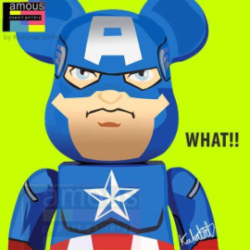 Pop Art Wall Decoration Drawing (Bearbrick – Captain America)